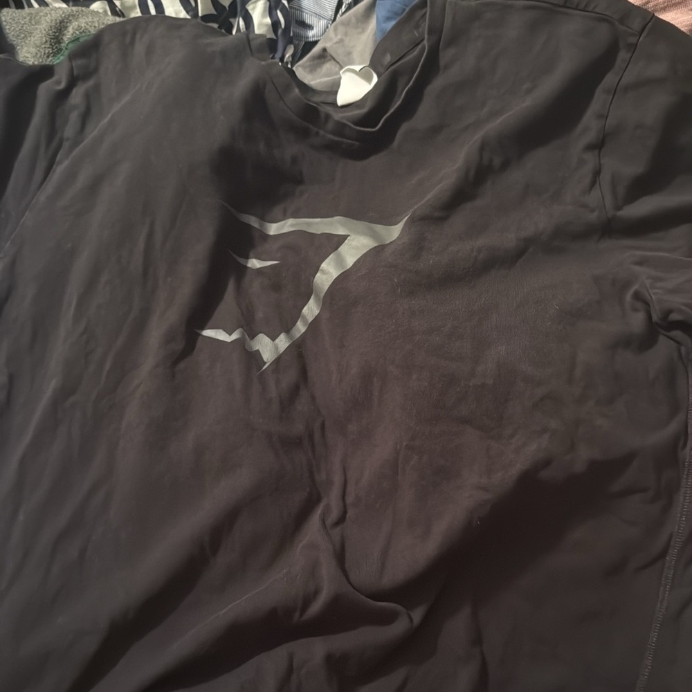 Black T-Shirt with Silver Logo gym shark